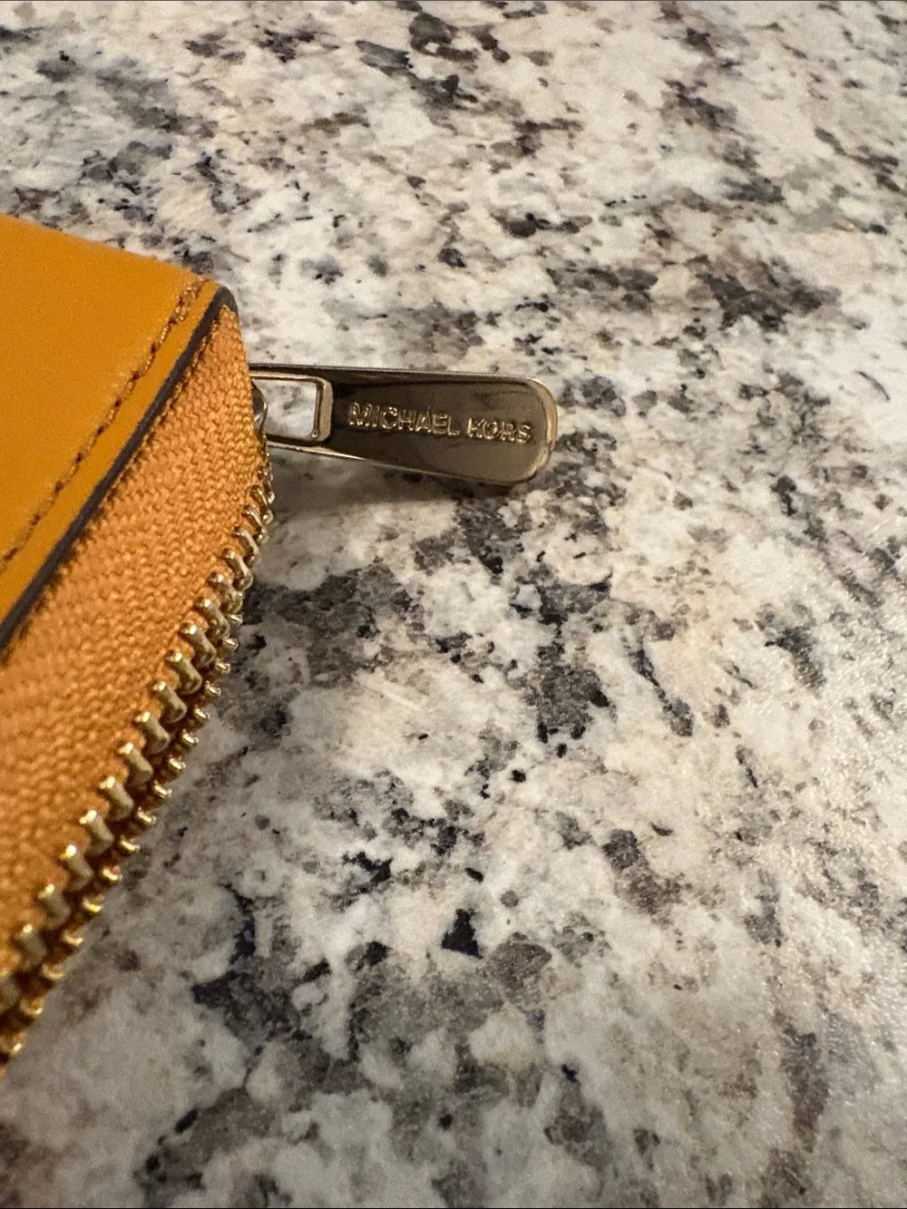 Michael Kors Zip-Around Saffiano Wallet in Mustard Yellow - Picture 4 of 4